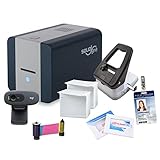 Cardholdir ID Easy Badges Solid 210 ID Badge Printer | with Beginner Software, HD Webcam, & Everything Needed to Design and Print 200 ID Cards, | Single Sided Employee & Student ID Card Printer