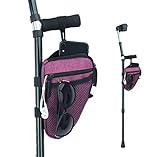 Forearm Crutch Bag Lightweight and Waterproof Forearm Crutch Accessories Storage Pouch with Triangle Shape, Universal Crutch Accessories Bag with Mesh Pocket to Organize Daily Essentials (Purple)