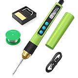 Soldering Iron Kit,Smart OLED Soldering Pen Kit,Mini Portable Solder Iron with Universal Solder Tip,Stand,Solder Wire,356-896℉ 3S Fast Heating,Temperature Calibration & Auto Sleep