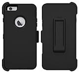 iPhone 6 Plus Case, iPhone 6S Plus Case, ToughBox® [Armor Series] [Shock Proof] for Apple iPhone 6 Plus Case [with Screen Protector] [Holster & Belt Clip] (Black)