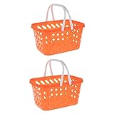 NUOBESTY 2pcs Shopping Basket Toy Play Grocery Basket with Handles Fruit Basket New Sprouts Basket Pretend Play Toy for Boys Girls Toddlers