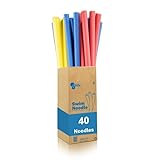 In The Swim 40-Pack, 2-Inch Diameter Standard Pool Noodles – Soft Large Foam Noodles for Extra Buoyancy - Floating Training Device, Exercise Aid, Pool Toy - 50 Inches Long - 3 Assorted Colors