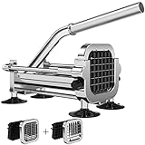 Befano Potato Cutter, Stainless Steel French Fry Slicer with 1/4 Inch and 1/2 Inch Blades for Thin and Thick Fries, Commercial French Fry Cutter for Homemade Sweet Potatoes Carrots and Cucumbers