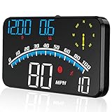 ACECAR Digital GPS Speedometer, Universal Car HUD Head Up Display with Speed MPH, Compass Direction, Fatigue Driving Reminder, Driving Distance, Altitude, Overspeed Alarm HD Display, for All Vehicle