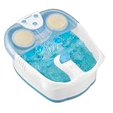 Conair Waterfall Pedicure Foot Spa Bath with Blue LED Lights, Massaging Bubbles and Massage Rollers, Blue/White