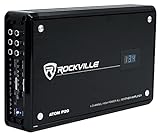 Rockville Atom P20 Marine/ATV/Car Bluetooth Amplifier 1600w Peak/440w RMS 4 Channel w/Volt Meter, Black