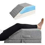 Adjustable Leg Elevation Pillows for Swelling, Cooling Gel Memory Foam Wedge Pillows for After Surgery, Sciatica Back Knee Hip Ankles Pain Relief, Leg Pillows for Sleeping Blood Circulation