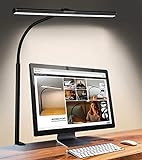 ACNCTOP LED Desk Lamp for Office Home - Eye-Caring Architect Task Lamp 25 Lighting Modes Adjustable Flexible Gooseneck Clamp Light for Workbench Drafting Reading Study (Black)