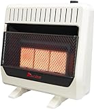 HearthSense IR26T-BB Ventless Dual Fuel Infrared Space Heater with Thermostat Control for Home and Office Use, 30000 BTU, Heats Up to 1400 Sq. Ft., Includes Wall Mount, Base Feet, and Blower, White