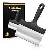 Heavy Duty Grill Scraper Stainless Steel Griddle Scraper with 5' Handle,Sturdy Food Scraper Tool Kitchen for Blackstone Grill Accessories,Outdoor Barbecue Turners Tools