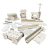 TechCard - Make & Create Model Construction Pack- 120+ Parts - Kids Craft Building Kit - Build up to 10 Mechanical Model Toys - The Perfect STEM Gift for Kids Age 6-11