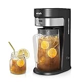 wirsh Iced Tea Maker with 85 Ounce Pitcher, Strength Control and Reusable Filter, Perfect For Iced Coffee, Latte, Tea, Lemonade, Flavored Water, Black
