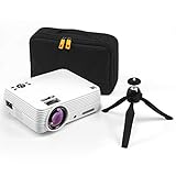 KODAK FLIK X7 Home Projector (Max 1080p HD) with Tripod, & Case Included | Compact, Projects Up to 150” with 720p Native Resolution & 30,000 Hour, Lumen LED Lamp| AV, VGA, HDMI & USB Compatible