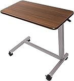 Vaunn Medical Adjustable Overbed Bedside Table With Wheels (Hospital and Home Use)