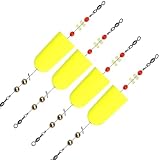 Popping Corks for Saltwater Freshwater Fishing Popper Floats Bobber Redfish Speckled Trout Sheepshead Flounder (Pack of 4, Yellow)