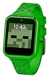 Accutime Kids Microsoft Minecraft Green Educational Learning Touchscreen Smart Watch Toy for Boys, Girls, Toddlers - Selfie Cam, Learning Games, Alarm, Calculator, Pedometer & More (Model: MIN4045AZ)