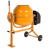 Generic Portable 4.2 Cu Ft Concrete Cement Mixer, 1/2 Hp Electric Mixer Machine with Wheel & 120L Freestanding Barrow Machine, Mixing Tools for Stucco Mortar (Yellow) 41.4 x 28 x 52.8 Inches (Gen120)