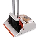 Broom and Dustpan for Home/Broom with Dustpan Combo Set/Dust Pan with Long Handle for Kitchen Room Office Lobby Floor Use Upright Standing Dustpan Indoor Broom Set