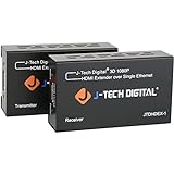 J-Tech Digital HDMI Extender By Single Cat 5E/6 Full Hd 1080P With Deep Color, EDID Copy, Dolby Digital/DTS compatible with Personal Computer