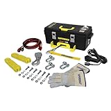 Superwinch 1140232 Winch2Go 12V DC Electric Portable Utility Winch 4000lb/1814.4kg Single Line Pull with Steel Mounting Plate, Integrated Hawse Fairlead, 7/32' x 40' Synthetic Rope, Handheld Remote
