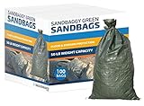 Sandbaggy - Heavy Duty Empty Sandbags For Flooding (14' X 26') - Poly Sand Bags - Flood Barrier, Weight, Construction, Earth Bag Homes - Reusable, UV Resistant - Tie Strings Attached (100 Bags)