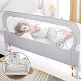 NUTIKAS Baby Bed Rail Guard for Toddlers - 47' Toddler Bed Rails for Crib,Twin,Full, Queen Bunk Size Bed Swing Down Bedrail Extral Tall Child Safety Side Railing Guards for Kids