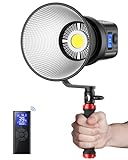 RALENO 80W LED Video Light with 2.4G Remote Control, 7200Lux CRI95+ Studio Lights with Cooling Fan and Bowens Mount, Photography Light on Continuous Output Lighting for YouTube TikTok Video Recording