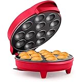 Holstein Housewares Cake Pop Maker, Red - Makes 12 Cake Pops, Non-Stick Coating, Perfect for Birthday and Holiday Parties