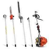 GTHAN Gas Powered Hedge Trimmer 41.5cc 5 in 1 Multi Functional Garden Trimming Tools Gas Weed Eater Long Reach Pole Saw for Tree Trimming Branch Brush Cutter String Trimmer Lawn Edger
