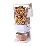 Osacoe Cereal Dispenser, Big Cereal Dispenser Countertop - Not Easy to Crush Food, Dry Food Dispenser Storage For Candy Snack Cornflakes Pantry Containers and Organization (White, 5.5 Qt)