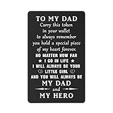 TANWIH I Will Always Be Your Little Girl, Birthday Gifts Wallet Card Insert from Daughter, My Hero Stuff for Men, Fathers Day, Christmas Stocking Stuffers Gifts