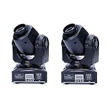 XPCLEOYZ Stage Lights Moving Head Light 8 Gobos 8 Colors 11 Channels 2PCS 60W Spotlight DMX 512 with Sound Activated for Wedding DJ Party Stage Lighting (60W-2PCS.)