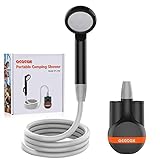 acetek Portable Shower Camping Shower, Outdoor Camp Shower Pump Rechargeable Shower Battery Powered Handheld Shower Heads for Camping, Hiking, Beach Washing, Traveling, Pet Cleaning, Watering