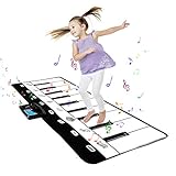 M SANMERSEN Kids Piano Mats, Musical Toys Floor Piano Keyboard Mat with 8 Instrument Sounds Music Dance Touch Playmat, Early Education Toys Gifts for 2 3 4 5 Year Old Boys Girls Toddlers