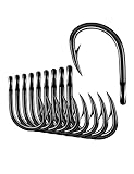 BLUEWING Big Game Live Bait Hooks Heavy Duty Cutting Point Fishing Hooks High Carbon Steel Hooks Extra Sharp Fish Hooks for Freshwater Saltwater Fishing, Size 10/0, 10pcs