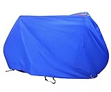 Kotivie Royal Blue Lockable Foldable Waterproof Sun Protective Bicycle Cover for 1 to 3 All Kinds of Bikes with Double Buckle Straps