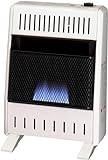 ProCom MN100TBA-B Ventless Natural Gas Blue Flame Space Heater with Thermostat Control for Home and Office Use, 10000 BTU, Heats Up to 500 Sq. Ft., Includes Wall Mount and Base Feet, White