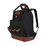 SwissGear Tool Bag Backpack, Fits Up to 15-Inch Laptop, Work Pack, Black/Brown Canvas