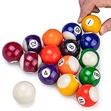 Mini Pool Balls | 1.5' Balls Fit Tabletop & Freestanding Miniature Billiards Tables | Real Resin Balls Perform Like Full Size Balls