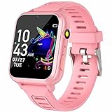 Sedzofan Smart Watch for Kids, Gift for Girls Age 6-12, 24 Puzzle Games HD Touchscreen Kids Watches with MP3 Music Video Pedometer Flashlight 12/24 hr Educational Toys for 8 10 12 Year Old Girl