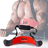 W WAISFIT Arm Blaster Bicep Curl Thick Aluminum Adjustable Bodybuilding Bicep Isolator Pink,Barbell Curl Assistant Arm Curl Bar (Red)