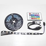 LED Strip Lights 16.6 feet RGB Color with APP and IR Remote 5050 SMD LED for Bedroom,Home,TV Backlight(LED_BTU50H), Multicolor, 15 feet (with remote control)