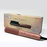 Straightening Comb Anti – Scald | Hot Comb PTC Ceramic Heating | Great for African American Hair & Wigs | Auto Shut Off | Create Straight & Curl | Karma Beauty | (Rose Gold)