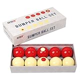 GSE 2-1/8' Regulation Size Bumper Pool Balls, Standard Set of 10 Billiard Ball Set, Bumper Pool Table Accessories