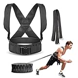 YNXing Sled Pulling Harness, Tire Pulling Harness with Pull Strap for Resistance Training, Adjustable Padded Shoulder Strap (6.6FT)