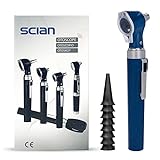 Scian Otoscope - Ear Scope with Light, Ear Infection Detector, Pocket Ear Checker Kit with 3X Magnify Lens & 8 Speculum Tips for Kids,Elders,Dogs,Home Use (Blue)