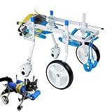 HobeyHove Adjustable 4-Wheel Dog Cart/Wheelchair, for Pet/Doggie Wheelchairs with Disabled Hind Legs Walking(7-Size)(S)