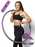 Keeks Weighted Hula Hoop with Resistance Band - Home Life Sports Equipment for Fat Burning, Core Exercise Equipment, Body Sculpting, Fascia Massage - Workout Accessory, Purple and Grey