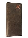 Twisted X Brown Leather Rodeo Wallet with Embroidered Orange Twisted X Logo