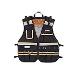 AISENIN Reflective Safety Tool Vest with Multi-pockets and Zipper,Heavy Duty Tool Vest for Electricians Carpenter